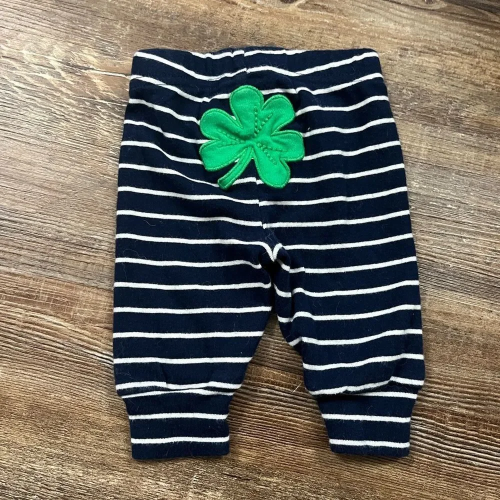 Carter’s Just One You Striped Clover Pull On Pants Baby Bot Size 3M
